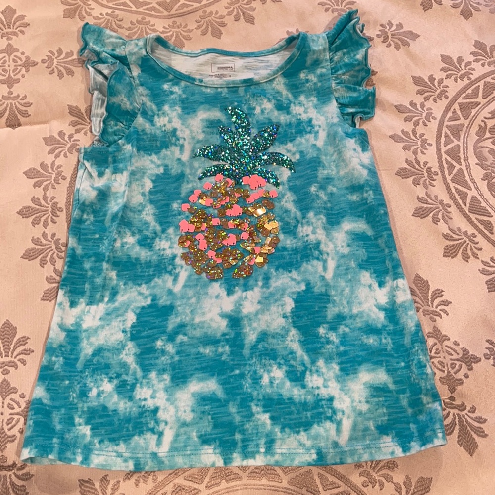Girls blue tie dye tank top